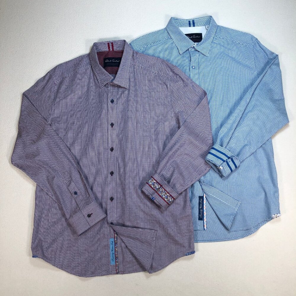 Blue and Purple Checkered Shirts by Robert Graham